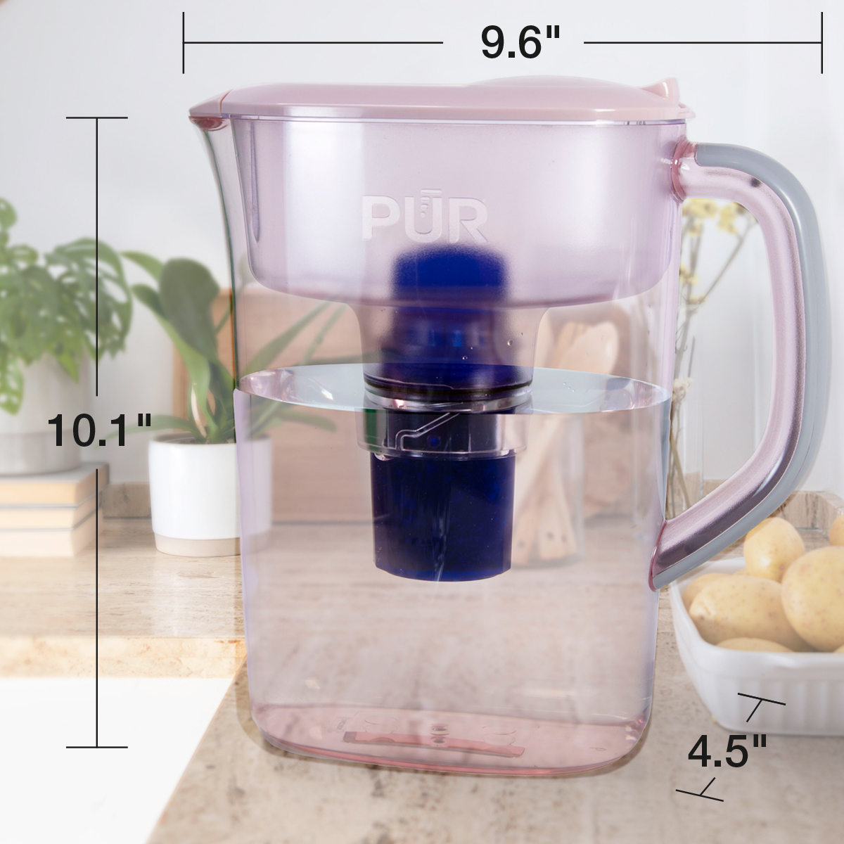  PUR Ultimate Filtration - Jarra de filtro de agua, 7 tazas,  transparente/azul : Hogar y Cocina