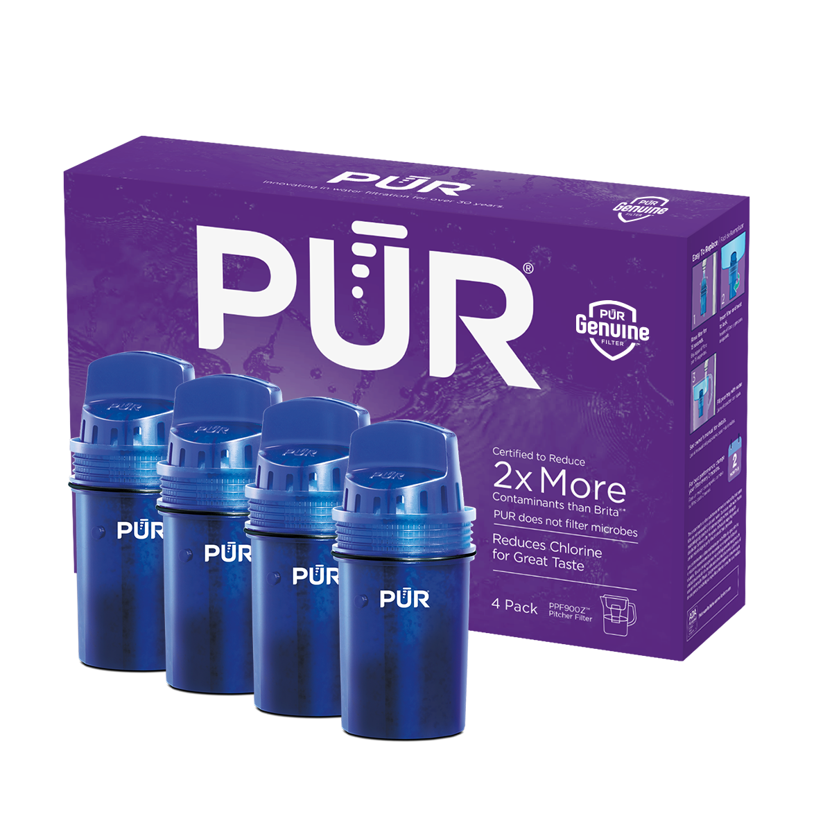 PUR Pitcher Filter, 4 Pack PUR